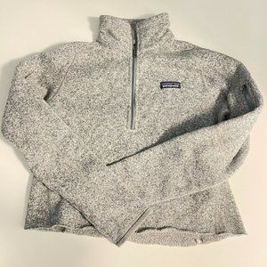 Patagonia Women's Gray Better Sweater Quarter Zip Size Medium - CROPPED, ALTERED